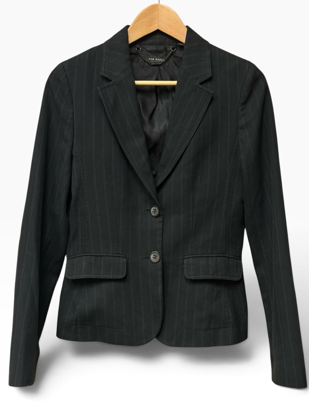 Ted Baker Black Pinstripe Women's Tailored Blazer